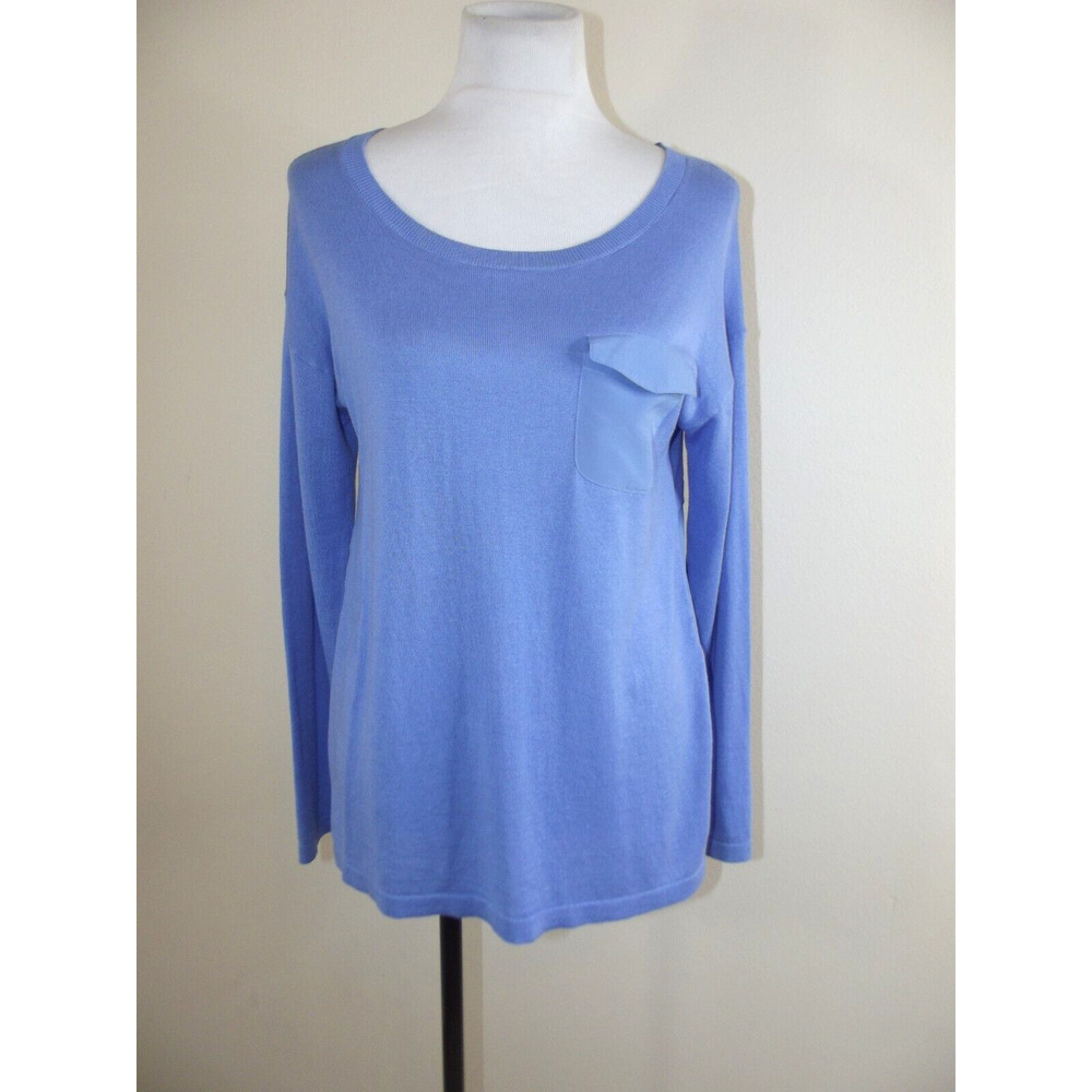 August Moon Womens Lightweight SWEATER - Size SMALL - Light Blue Mixed Fabric